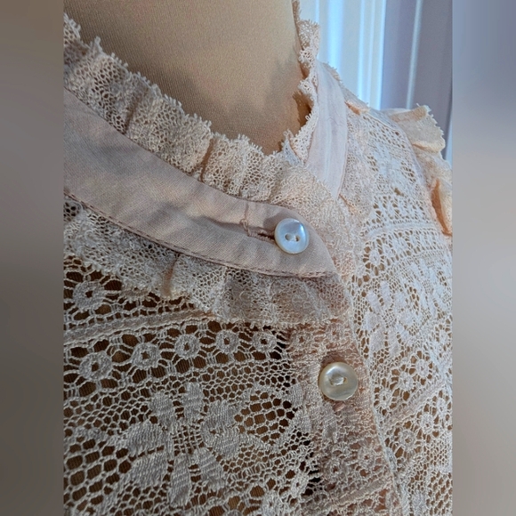 Vintage Antik Batik Victorian Blush Cotton Voile Size Small - Picture 10 of 11